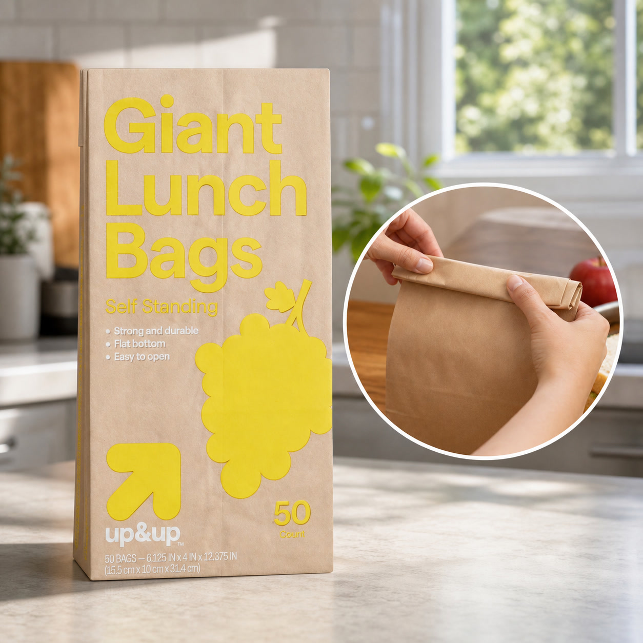 Food Giant Snacks - 100ct Giant Clear Plastic Lunch Bags,