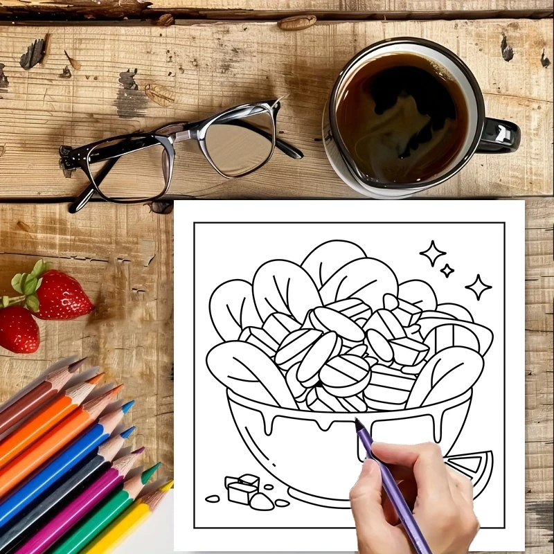 Easy Food and Snacks Coloring  - Food Snacks Drawing 评论和价格