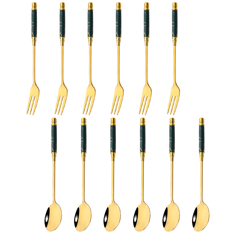 12Pcs Creative Dessert Spoon F - Food Snacks That Are Green 评论和价格