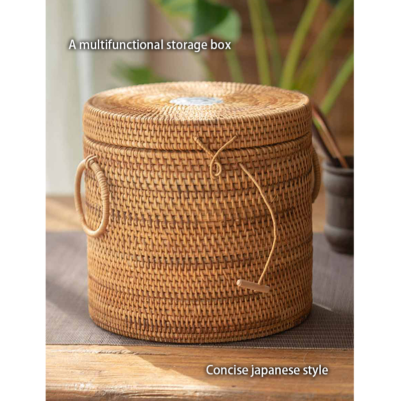 Handwoven Rattan Tea Storage B - Food Snacks That Are Green 评论和价格