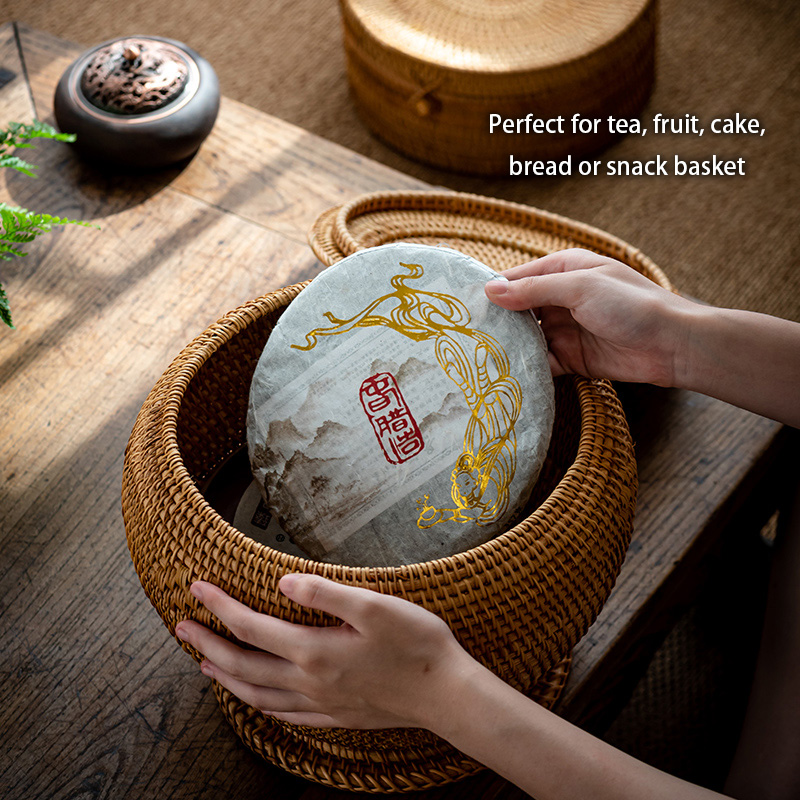 Handwoven Rattan Tea Storage B - Food Snacks That Are Green 评论和价格