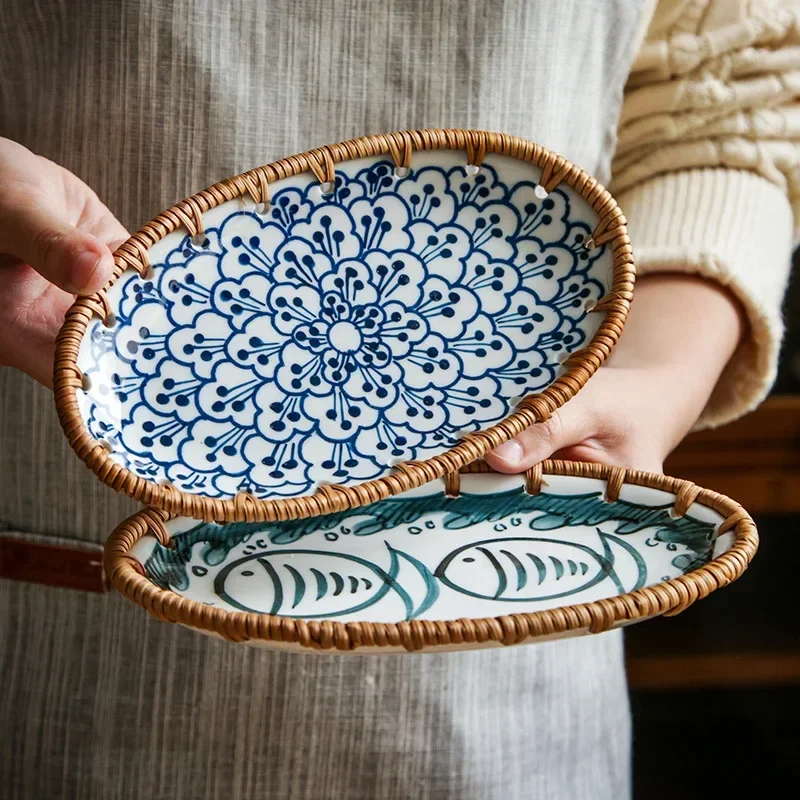 Japanese Rattan Woven Ceramic  - Dry Food Snacks 评论和价格